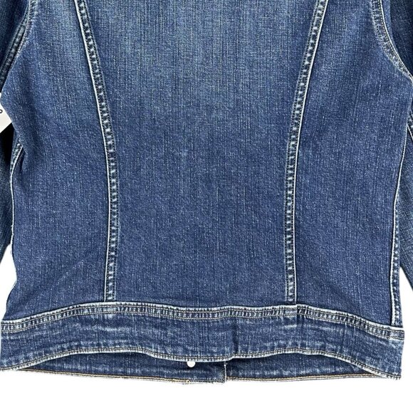 NWT Lee Women's Legendary Style Stretch Blue Denim Jacket Size Small Regular Fit - Picture 6 of 13